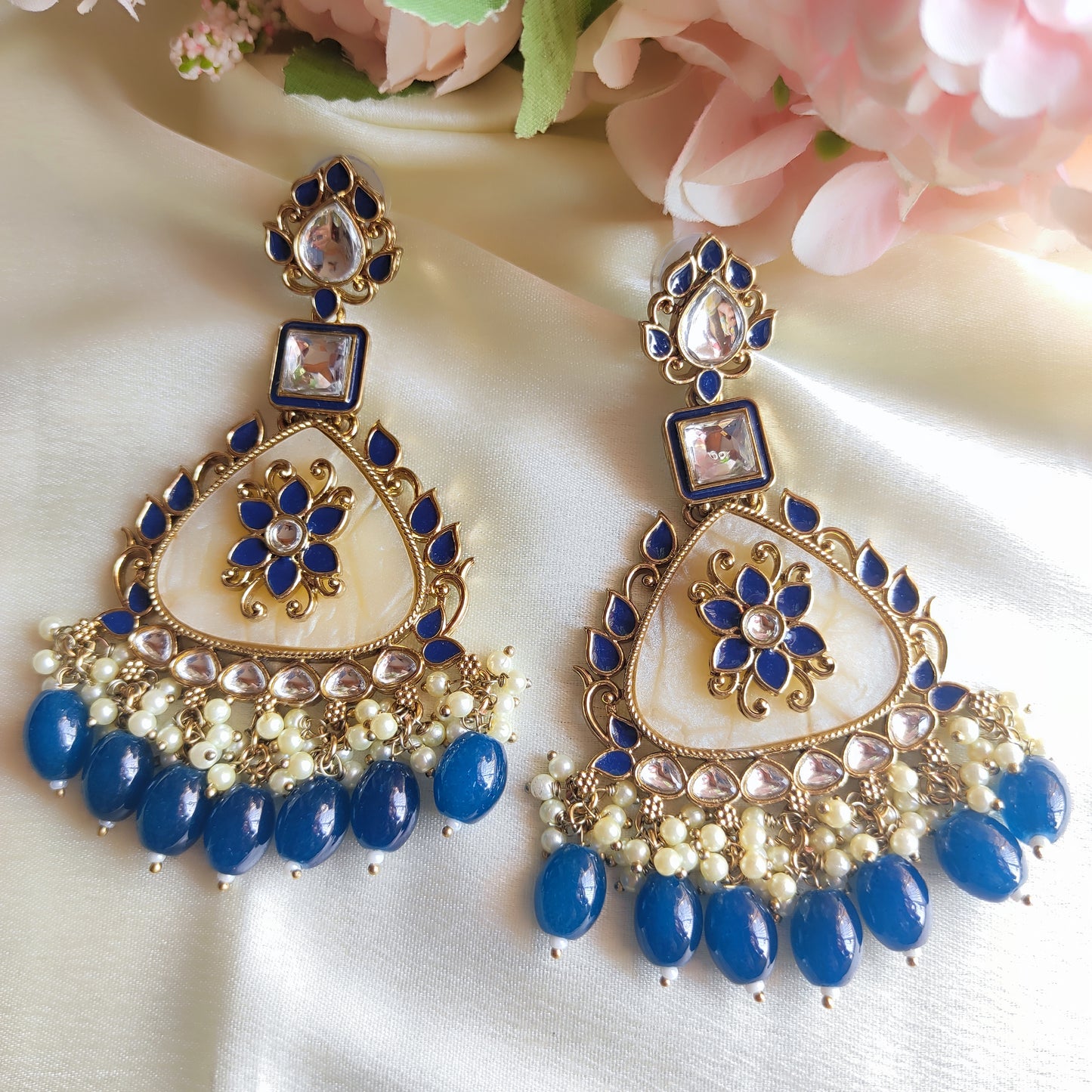Navy blue Tapati premium kundan earring