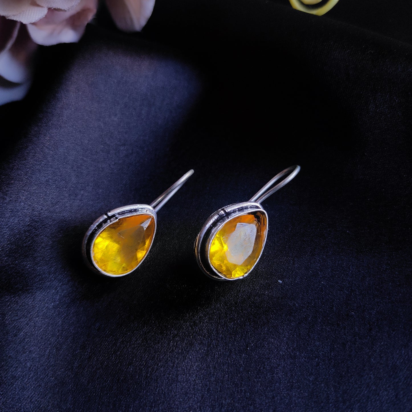 Yellow Zirconia stone earring
