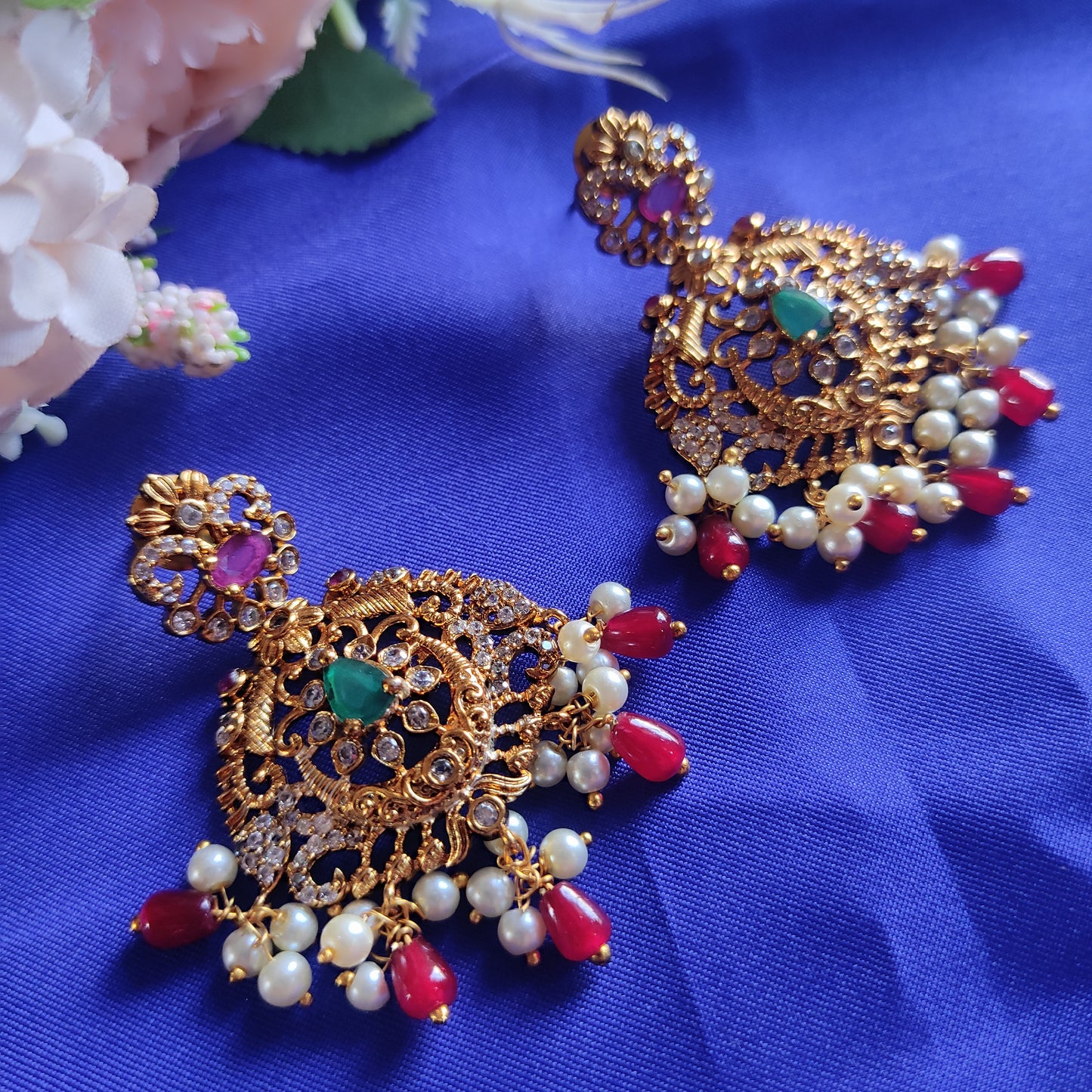 Beautiful antique gold plated earrings