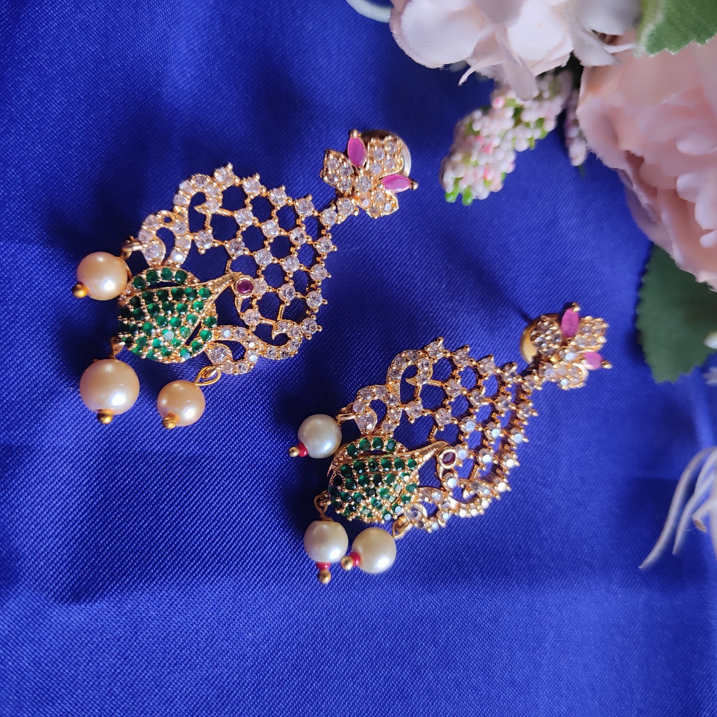 Peacock AD stone earrings