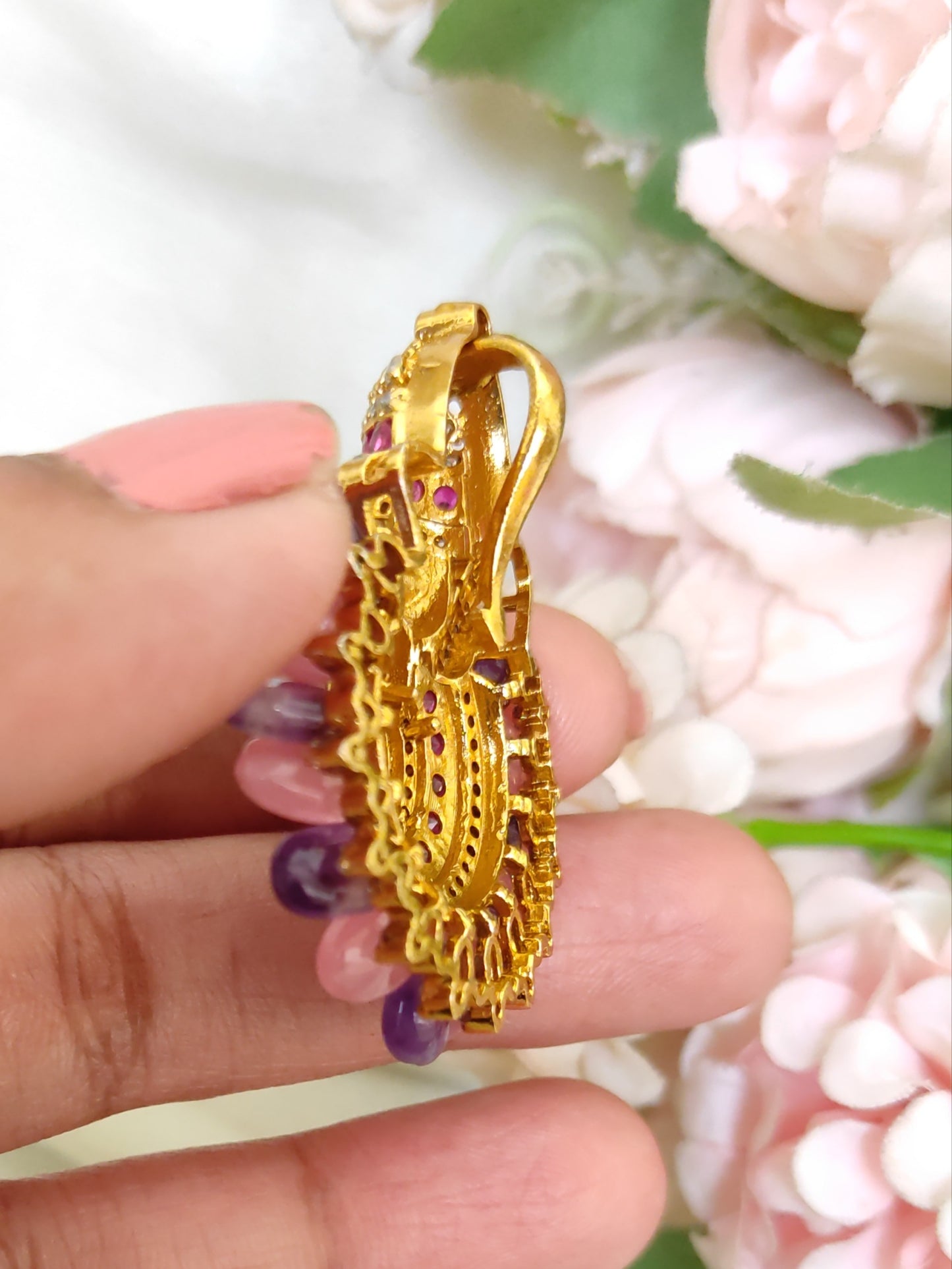 Lord Ganesh Pendant- Pink & Purple