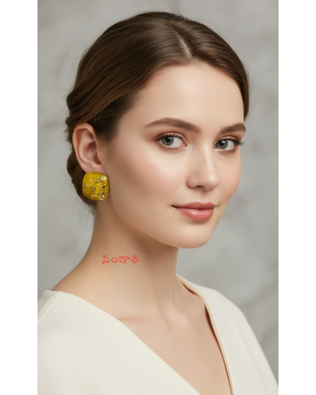Office wear enamel studs - Yellow