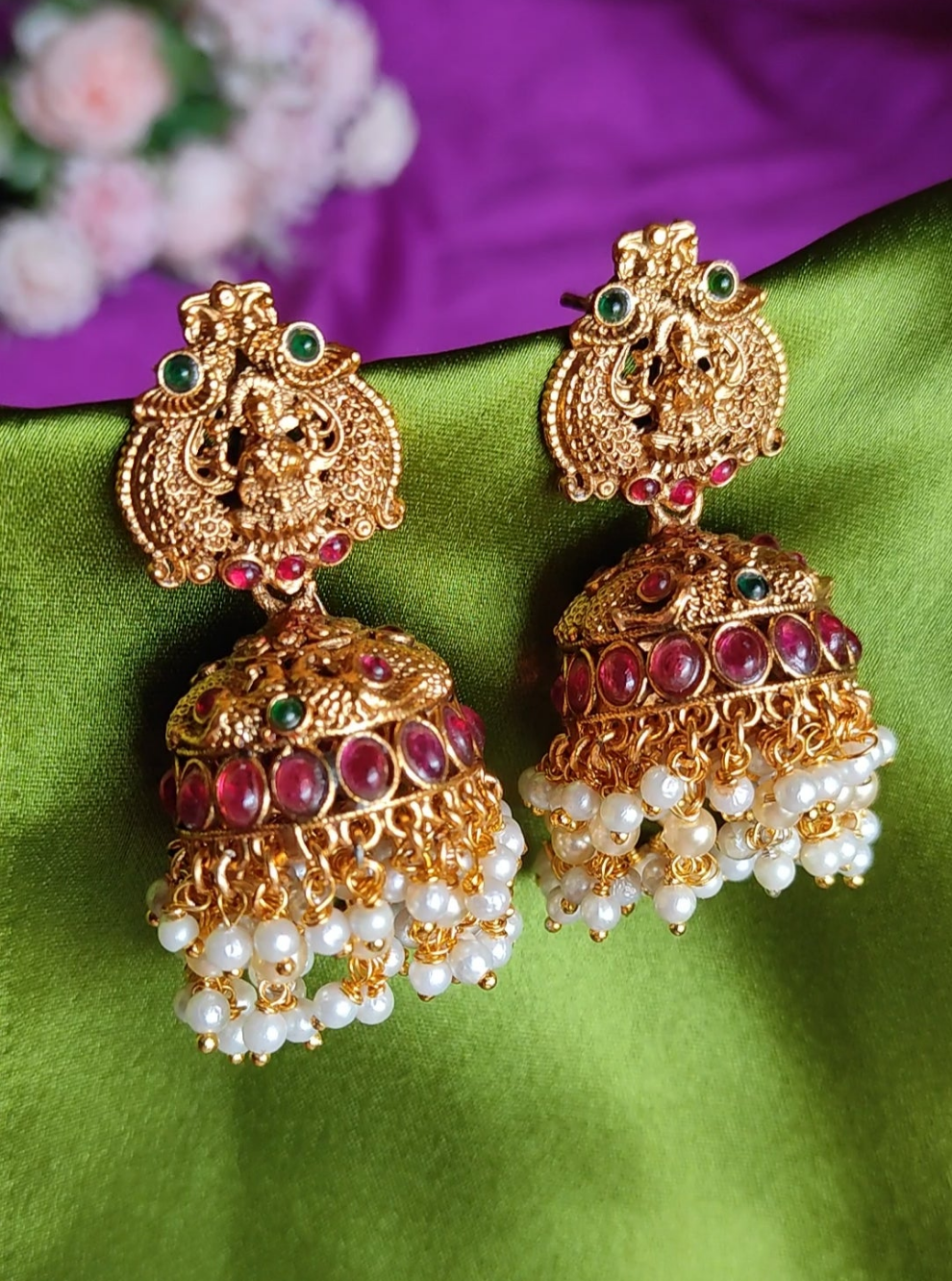 Traditional matte Jhumka earrings