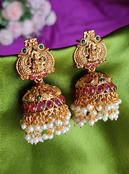 Traditional matte Jhumka earrings