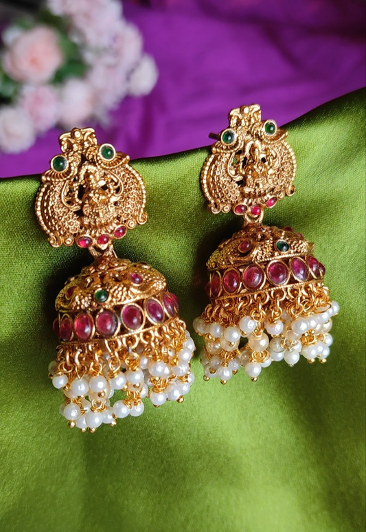 Traditional matte Jhumka earrings