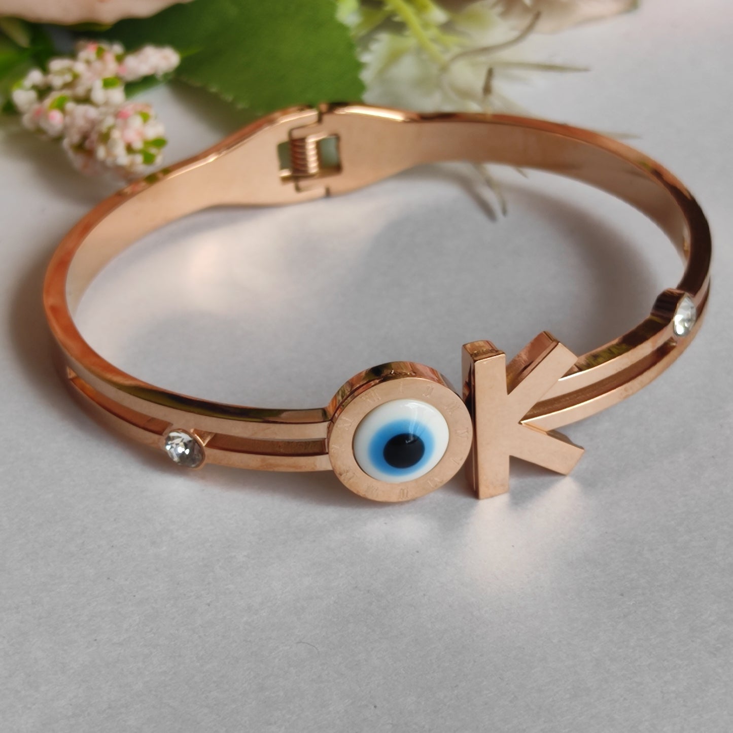 "OK" Anti tarnish bracelets(Rose gold)