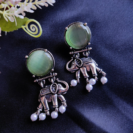Mint green Aditi monalisa stone earrings