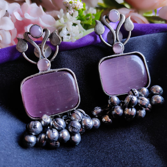 Pink Nayani monalisa stone earrings