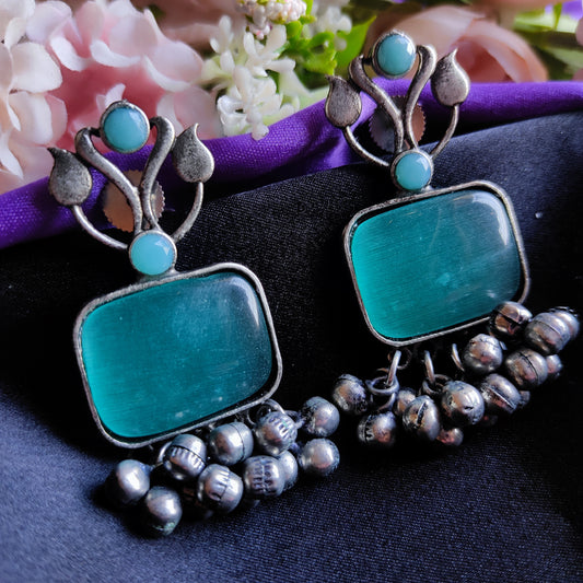 Turquoise Nayani monalisa stone earrings