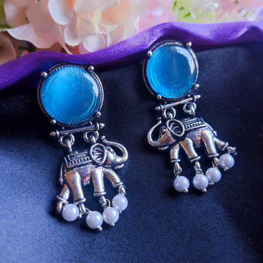 Blue Aditi monalisa stone earring