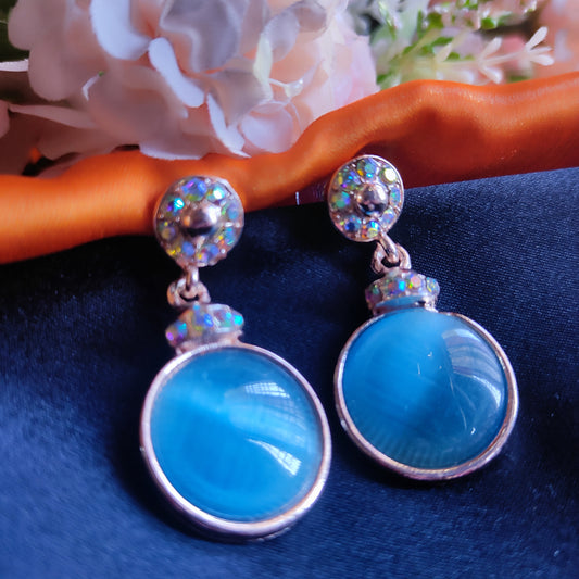 Blue Dia monalisa stone earring