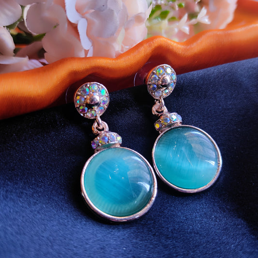 Mint green Dia monalisa stone earrings