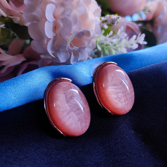 Orange Jisha monalisa stone earrings