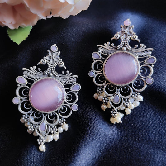 Pink Ananya monalisa stone earrings