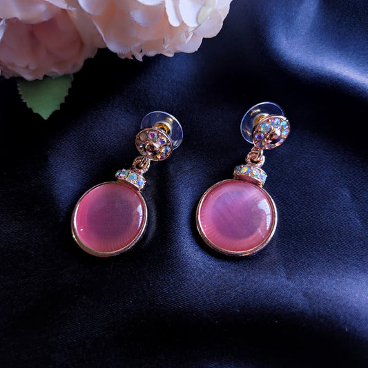 Pink dia monalisa stone earring