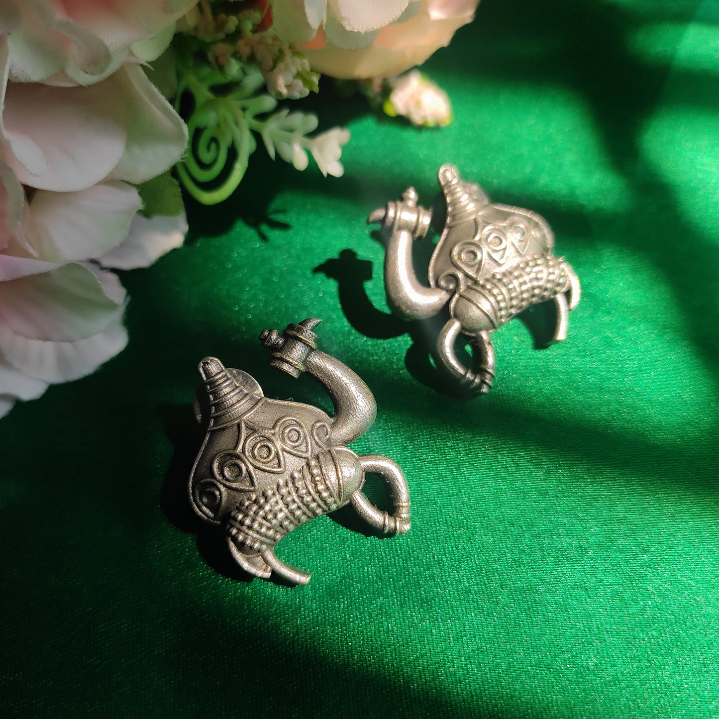 Oxidised stud earrings