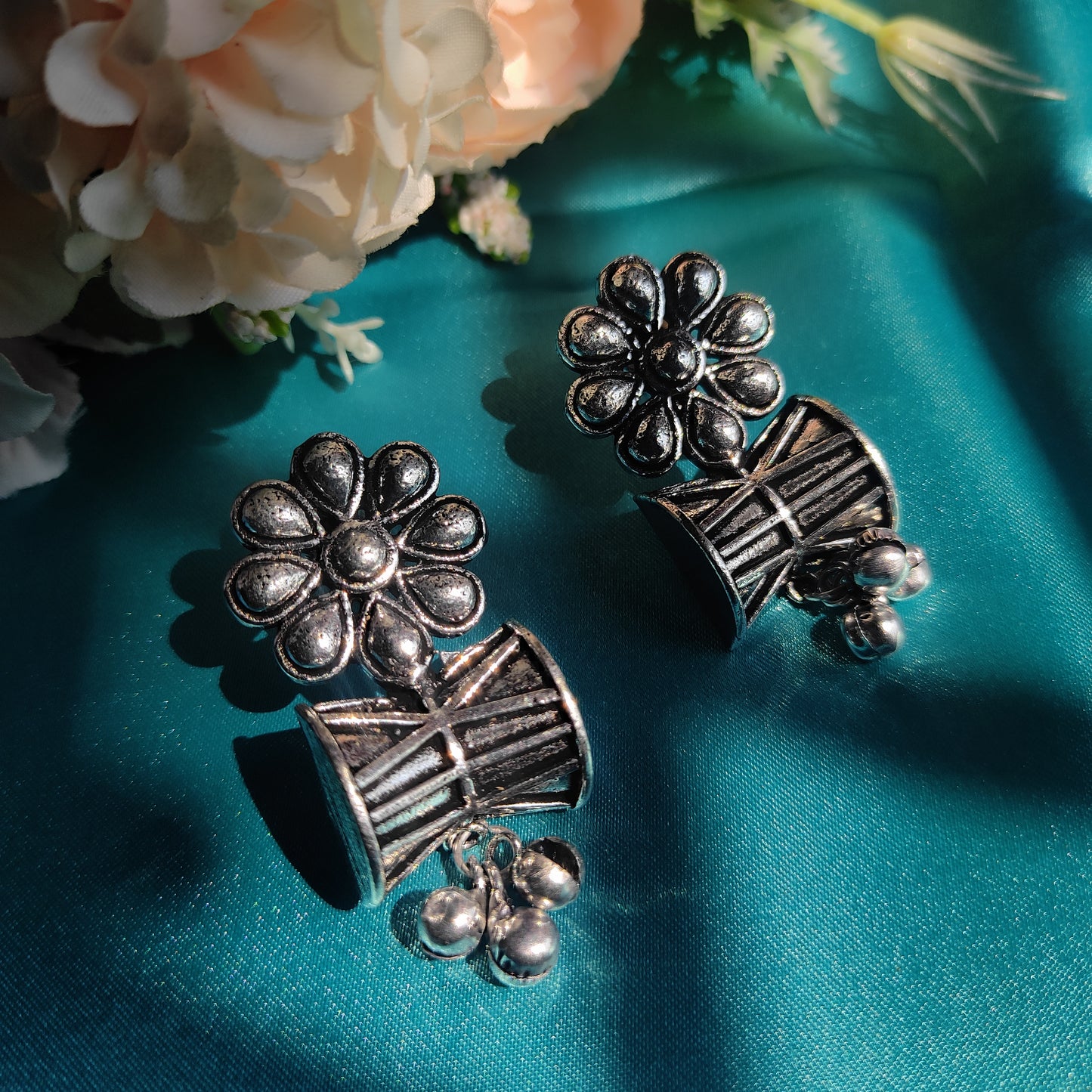 Oxidised Damru Earrings for girls