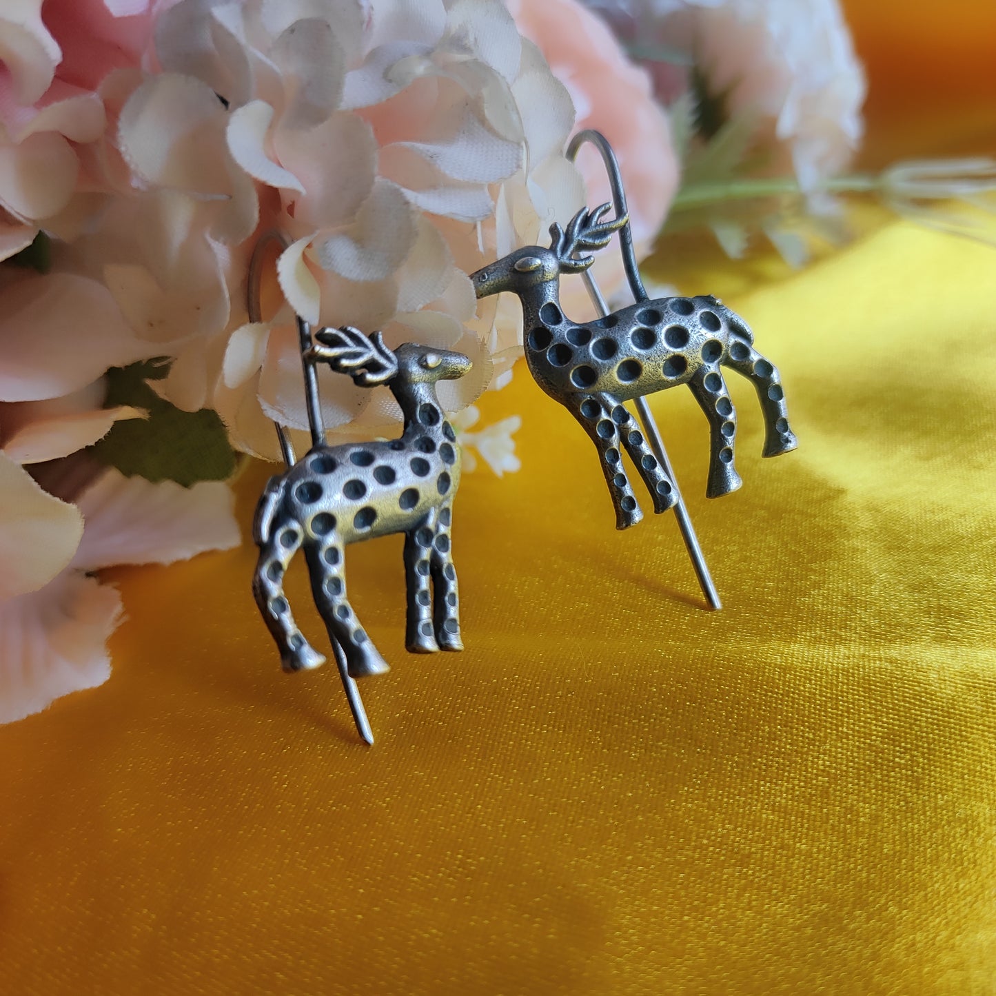 Oxidised Camel Earrings