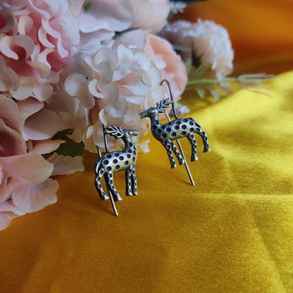 Oxidised Camel Earrings