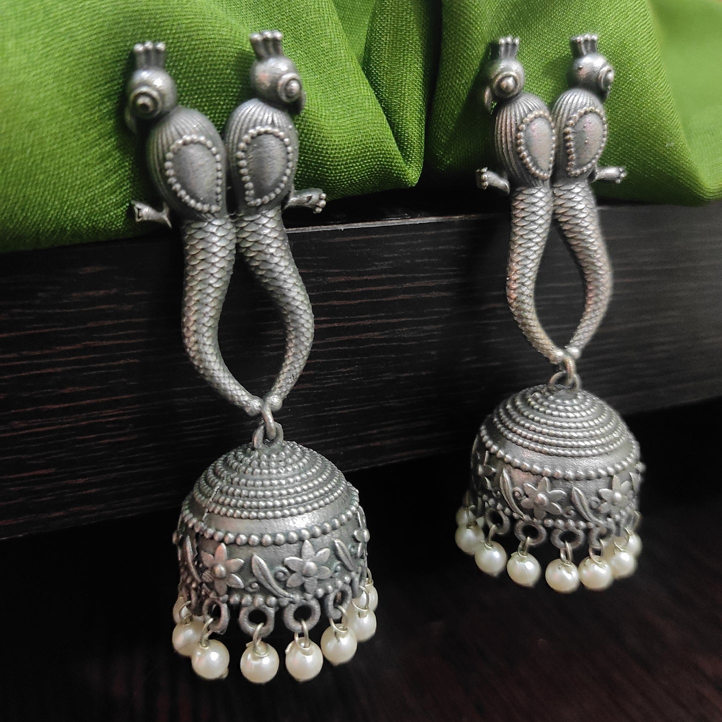 Unique Oxidised Jhumkas