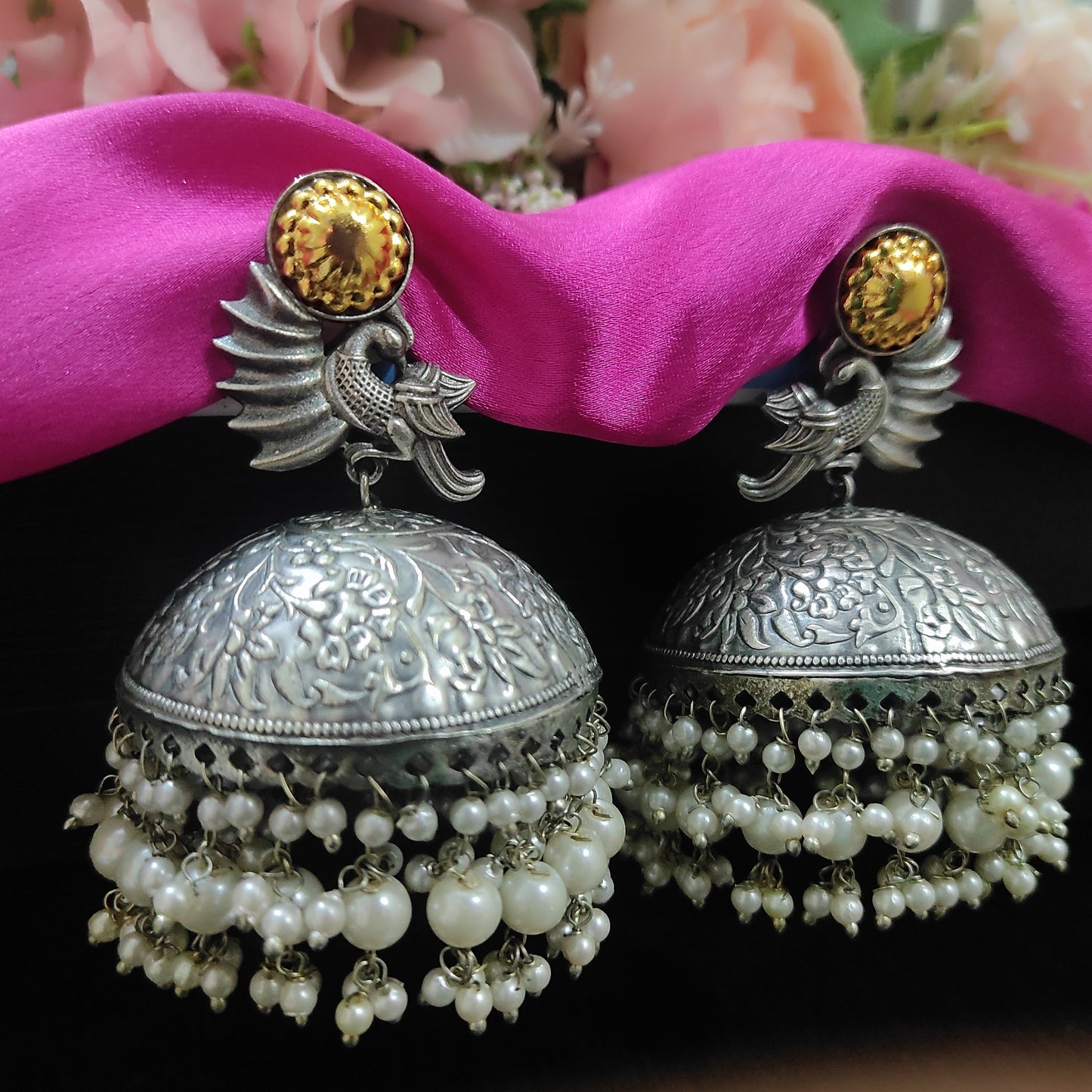 Light Weight Big Size Jhumka Dual Tone