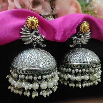 Light Weight Big Size Jhumka Dual Tone