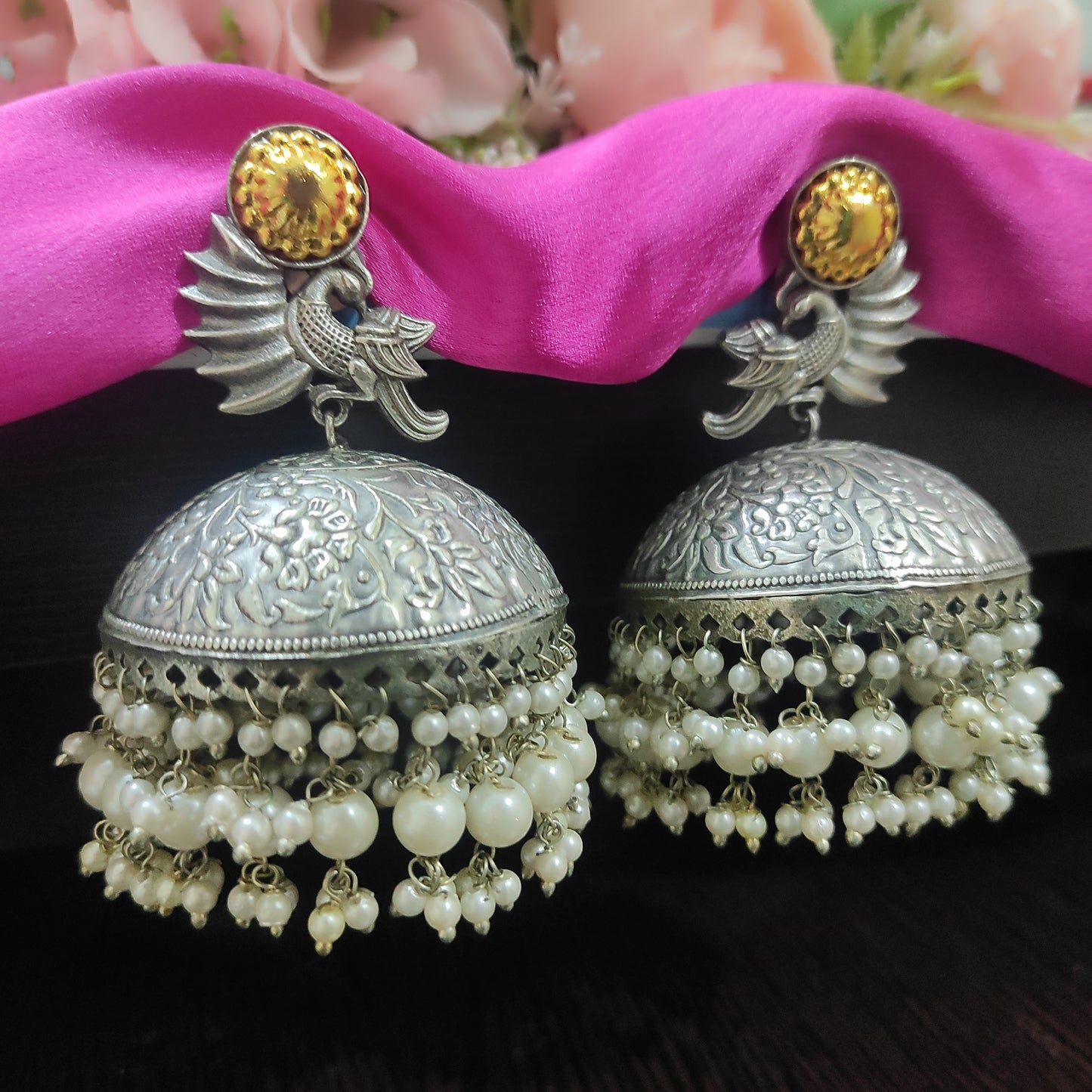 Light Weight Big Size Jhumka Dual Tone