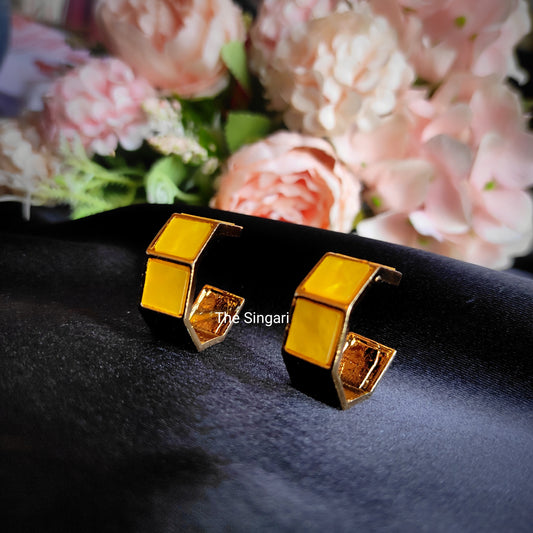 Gold Plated Hoop Earrings in Yellow