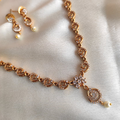 Beautiful  design white stone necklace set -S