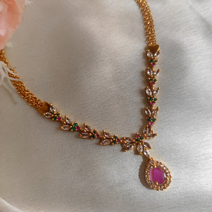 Simple gold plated necklace (Without earrings)