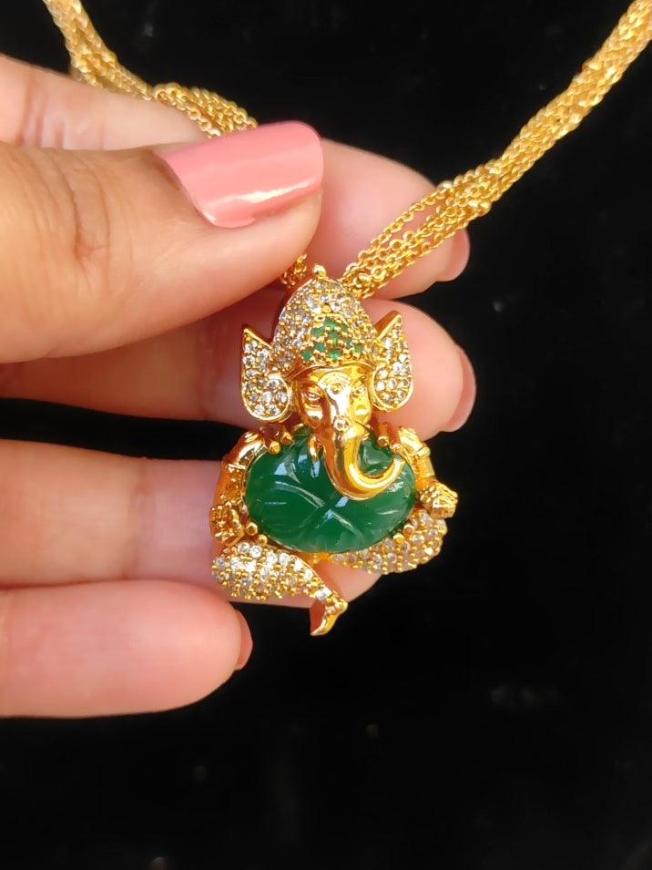 Lord Ganesh Pendant - Green