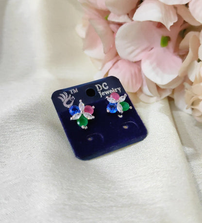 Silver finish floral studs for daily wear