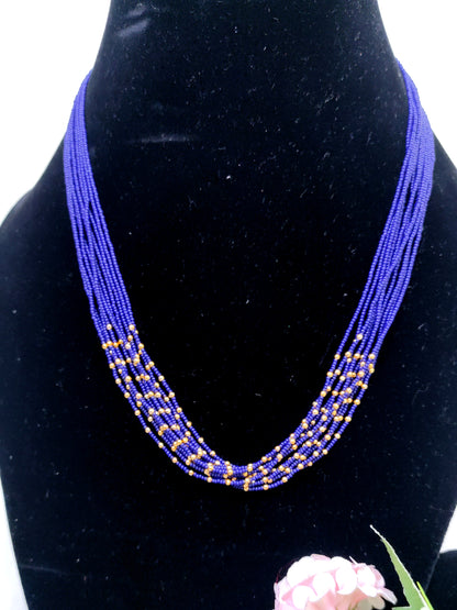 Royal Blue Beads Layered Chain – Premium Look Daily Wear Necklace for Women