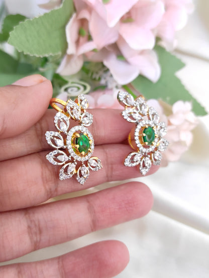 Sparkling Green Stone Statement Studs