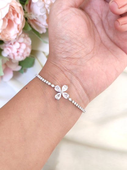 Premium Adjustable CZ Bracelet – Silver Finish