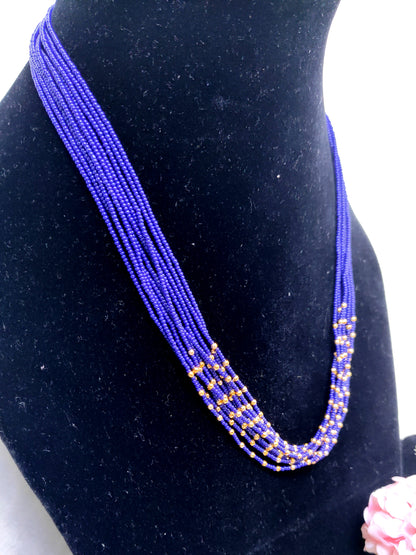 Royal Blue Beads Layered Chain – Premium Look Daily Wear Necklace for Women