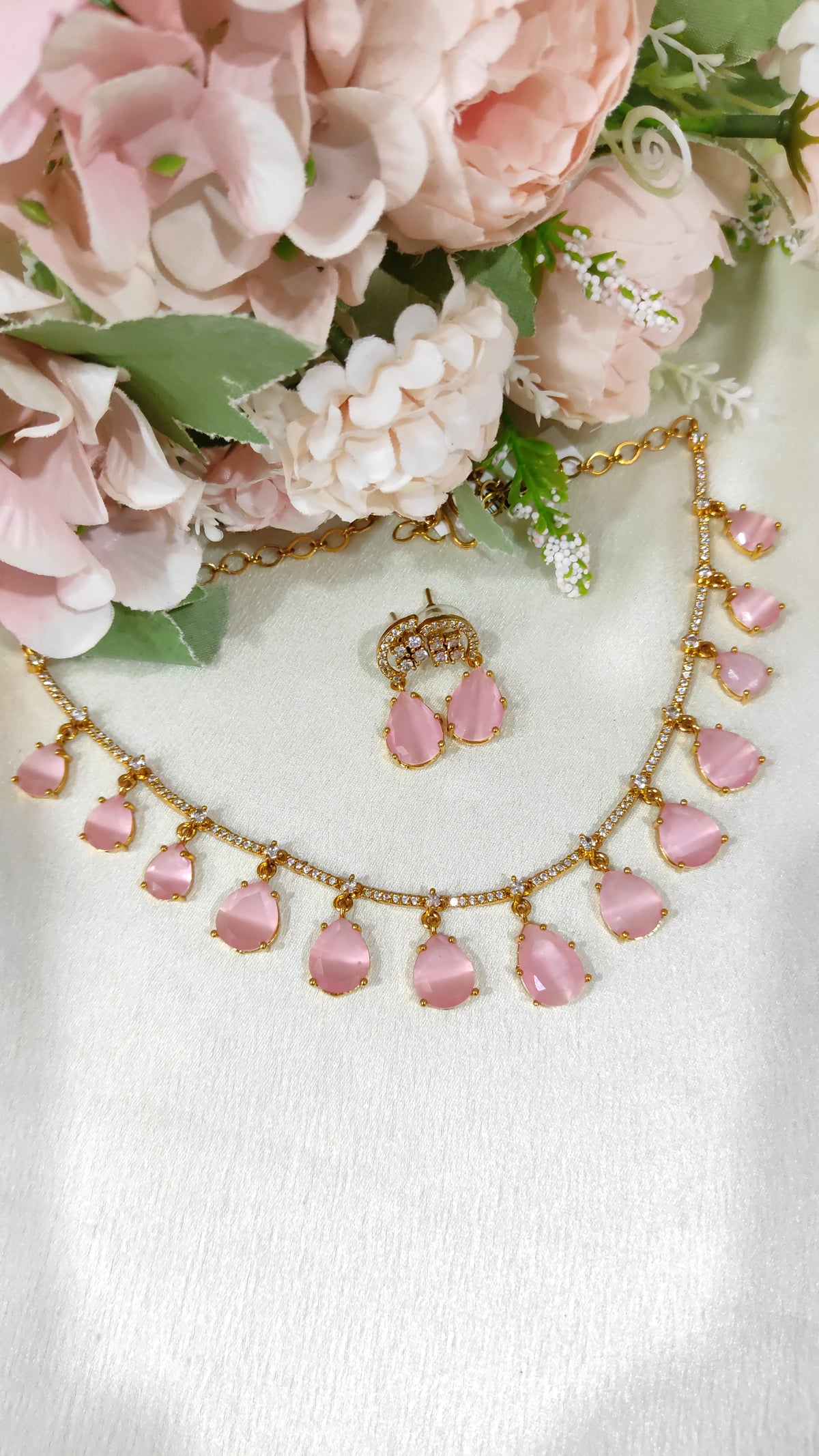 Beautiful baby pink necklace set