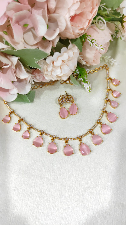 Beautiful baby pink necklace set
