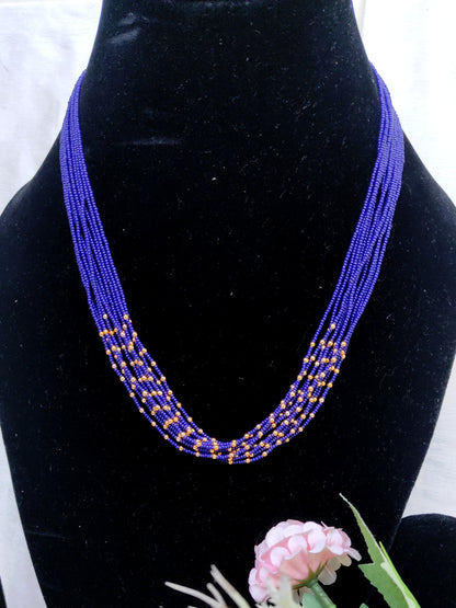 Royal Blue Beads Layered Chain – Premium Look Daily Wear Necklace for Women