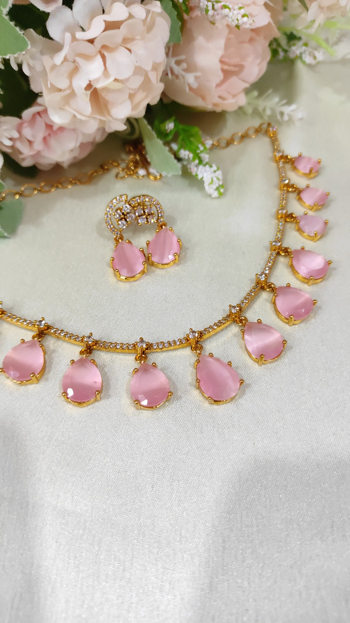 Beautiful baby pink necklace set
