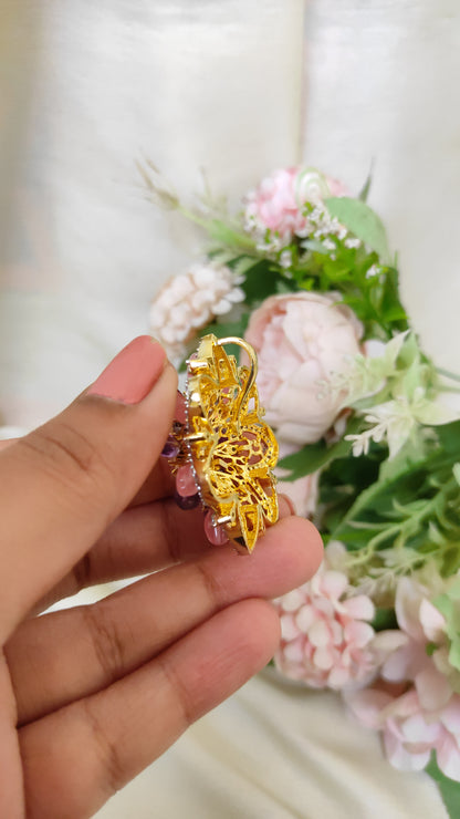 Designer Statement Pendant - Pink & Purple