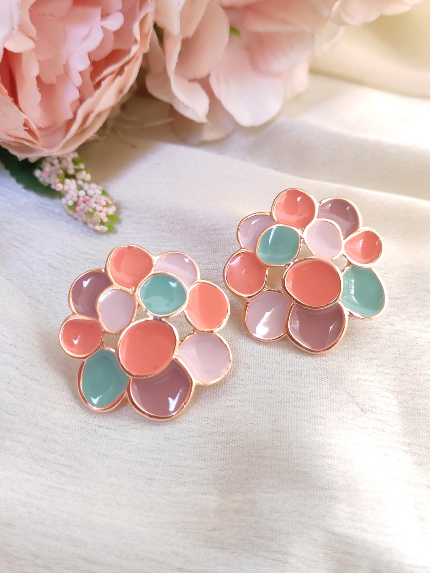 Simple studs for office/ college - Peach