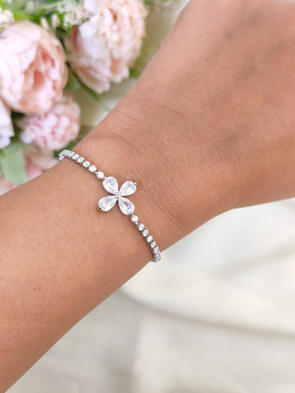 Premium Adjustable CZ Bracelet – Silver Finish