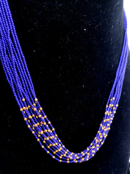 Royal Blue Beads Layered Chain – Premium Look Daily Wear Necklace for Women