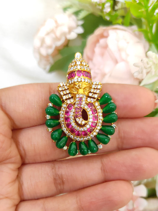 Lord Ganesh Pendant- Green