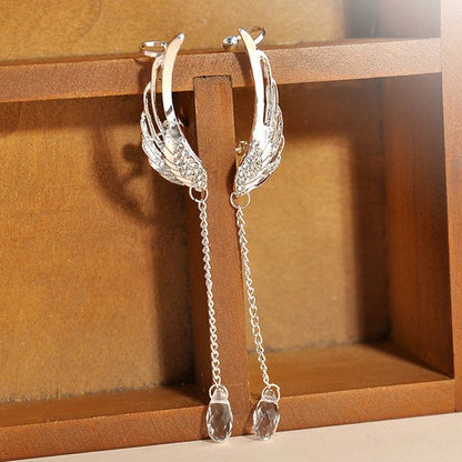 Silver plated crystal drop earrings