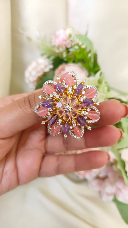 Designer Statement Pendant - Pink & Purple