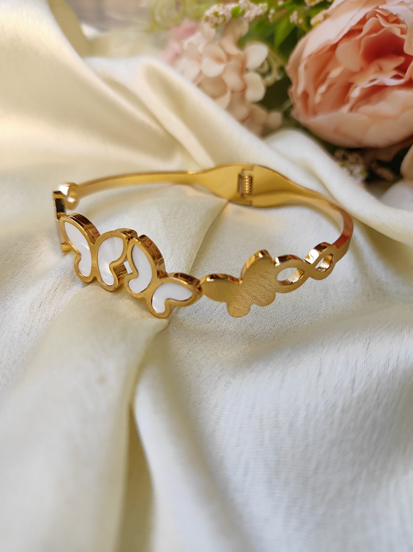 White Butterfly anti tarnish bracelets
