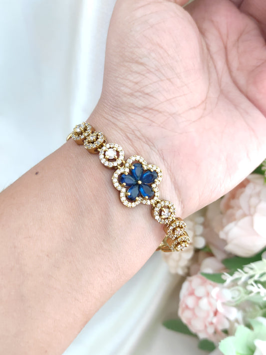 Royal blue Floral Partywear bracelet