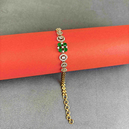 Floral emerald partywear bracelet